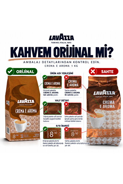 LavAzza Crema E Aroma Espresso Çekirdek Kahve 2'li Avantajlı Paket | 1 kg x 2 Paket
