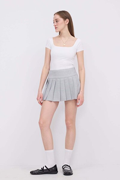 Addax Square Neck Short Sleeve Blouse B1559