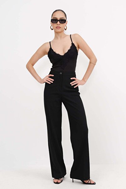 Addax V Yaka Dantelli Bodysuit Z0395