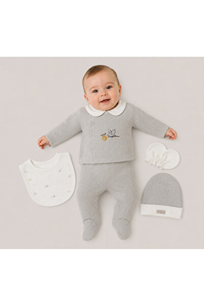 Bistyle Baby Boy 5-Piece Hospital Discharge Set Gray-Ecru 12125