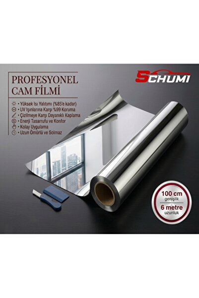 schumi Aynalı Cam Filmi %85 Isı Yalıtımlı Çizilmez 100 CM x 6 METRE