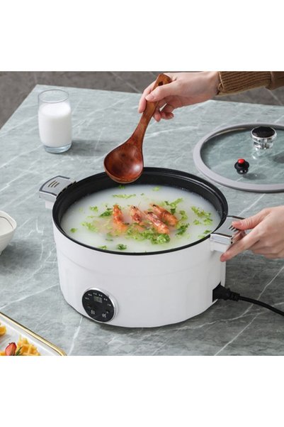 Muchmy 28cm Multi-Function Electric Hot Pot with Glass Lid