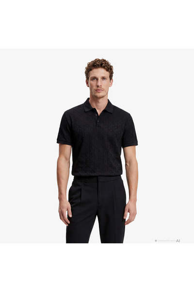 Calvin Klein Erkek Tapered Fit Pileli Düz Paça Siyah Pantolon