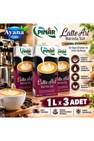 Pınar 1lt Barista Art Süt x 3 adet