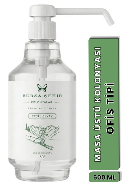 BURSA ŞEHİR KOLONYALARI Masa Üstü Kolonya Ofis Kolonyası Sprey 500 ml Yeşil B...