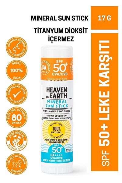 Heaven on Earth Spf 50 Leke Karşıtı %100 Doğal Organik Mineral Güneş Stick Ne...