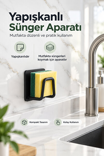 UG Home 1 Piece Adhesive Dish Sponge Holder Wire Dish Sponge Holder Hanger Si...