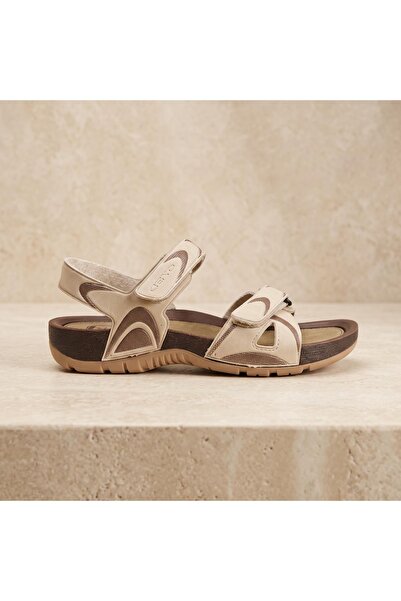 Ceyo Kadın Sandalet Cırtlı - Günlük Kullanım - Rahat- 9828-3 CAMEL