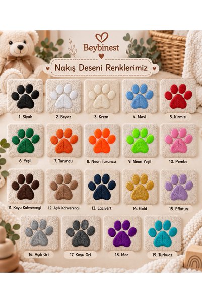 BeybiNest İsimli Nakış İşlemeli Kedi Köpek Battaniyesi Welsoft Peluş Kumaş SUTLU KAHVE