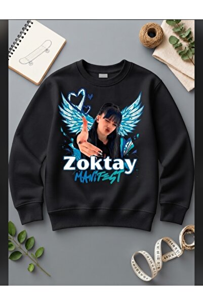 NOFLEN Manifest Tasarım Zoktay Baskılı Uzun kollu Kışlık Sweat
