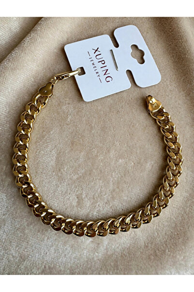 XP Xuping JEWELRY 14 ayar altın kaplama kadın zincir bileklik suya dayanıklı ...