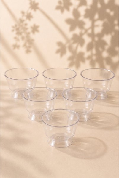 Ezupack 20-Piece Plastic Bowl with Footed Magnolia Dessert Presentation Cup Mica Magnolia Bowl (Not Glass)