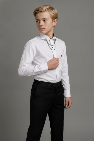 Doctor junior yakası zincirli gömlek