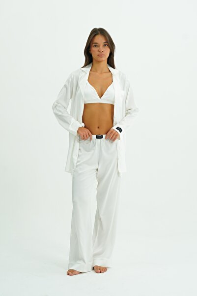 WAQUIN Pearl Trio 4 Parça Saten Pijama Seti