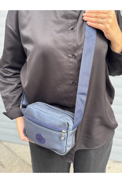 PurpleART Women's Navy Blue Daily Crinkle Cross Strap Shoulder Bag Crinkle Bag