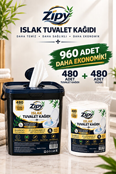 zipy Islak Tuvalet Kağıdı Kovalı Yedek`li