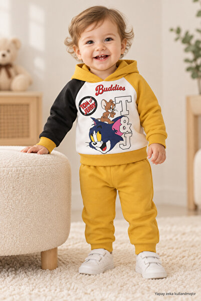ANP MODA TASARIM Neşeli Bebekler Tom ve Jerry Baskılı Mevsimlik Takım