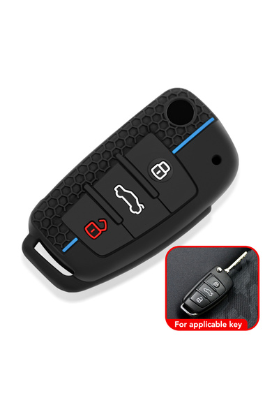 Choice غطاء مفتاح سيارة سيليكون أزرق لأودي A4 B7 A6 C5 C6 A1 A3 8P TT Q3 Q2 Q...