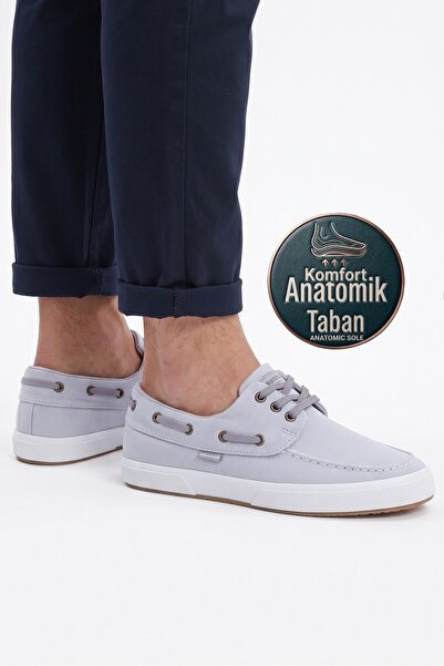 BUCKHEAD 4320 Edoras Gray Summer Linen Comfort Sneakers