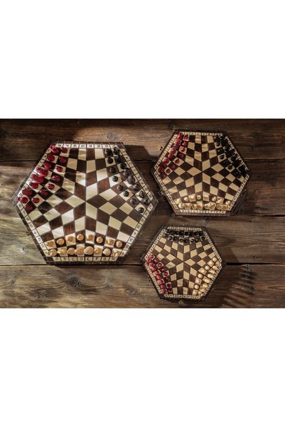 Sunrise Chess & Games Set de șah pentru trei jucători – mediu