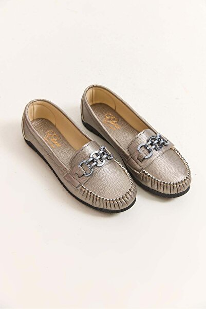 Juuuj Gray Flexible Sole Comfortable Form Casual Shoes with Metal Accessory D...
