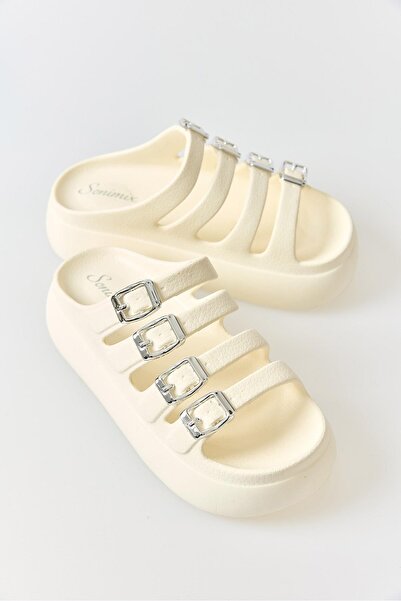 Juuuj Cream-Colored, Lightweight, Flexible, Textured, High-Soled, Non-Slip, C...