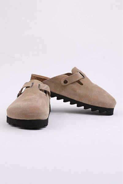 Juuuj Beige Suede Look, Lightweight, Buckle Detailed, Flat Sole, Closed Front...