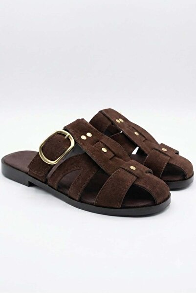 Juuuj Bitter Brown Light Flexible Textured Thin Sole Closed Toe Non-Slip Deta...