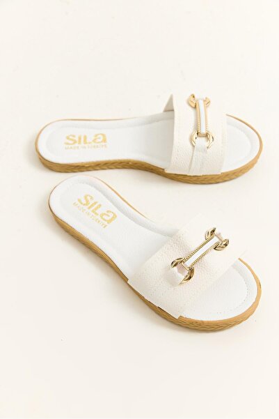 Juuuj White, Lightweight, Thick-Strap, Comfortable, Everyday Use Slippers wit...