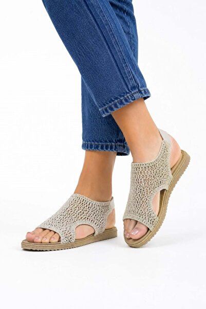 Juuuj Stone-Colored, Knitted, Textured, Practical Design, Comfortable, Flat-S...