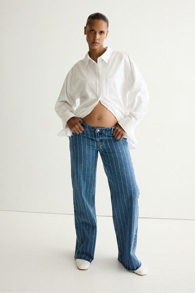 H&M MAMA Wide Low Waist Jeans