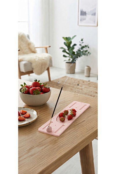 Handmade Plastik Dekoratif Çilek Detaylı Tütsülük - Hediyelik Tütsülük
