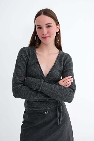 Addax Tie-Dye Detailed Knitwear Cardigan H3550