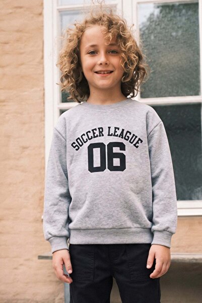 Fulla Moda 3 İplik Soccer League Printed Boys' Sweatshirt