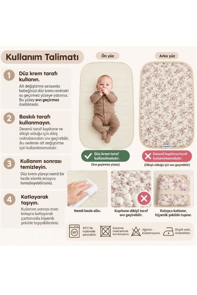 Modakids غطاء وسادة رضاعة مقاوم للماء لتغيير حفاضات الأطفال