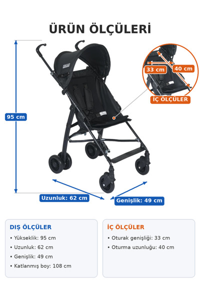 Tommybaby Pratik Baston Puset Bebek Arabası