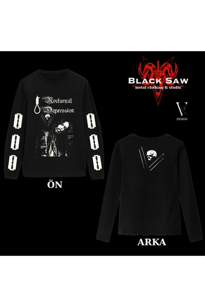 valens design Nocturnal Depression DSBM Black Metal Longsleeve Tshirt