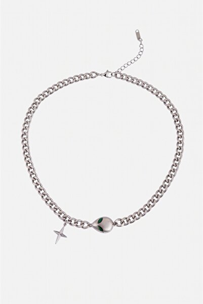 Crupt Studio 316L Steel Alien Men's Necklace