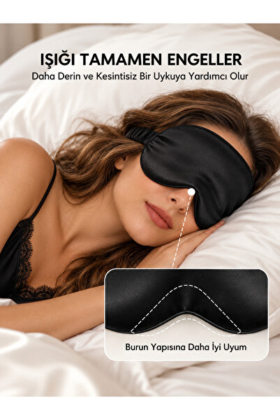 ICON SILK 'Sleep & Glow' %100 Saf İpek Uyku Maskesi Göz Bandı 1 Adet