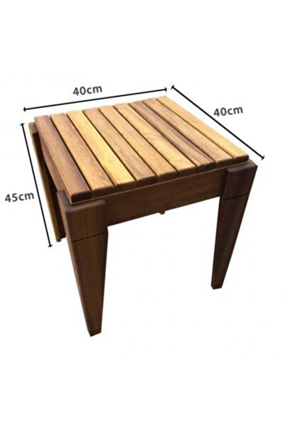 Iroko Ahşap Tabure 40cm X 40cm
