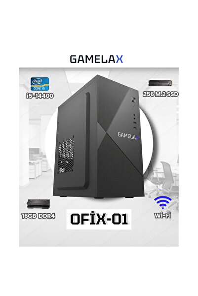 Gamelax Ofix-01 Intel Core i5-14400 16GB DDR4 RAM 256GB M.2 SSD Wi-Fi Masaüst...