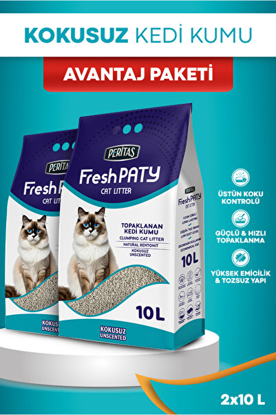 PERİTAS Fresh Paty Eko Kedi Kumu Kokusuz - 2x10 LT