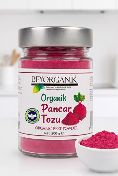 BEYORGANİK Organik Pancar Tozu 200gr ( Pestisit ve Nitrat Analizli)