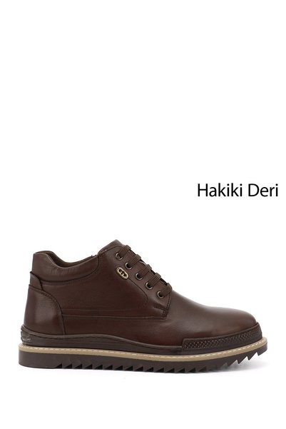GÖNDERİ(R) Brown Antique Heart Genuine Leather Round Toe Thermo Sole Lace Up ...