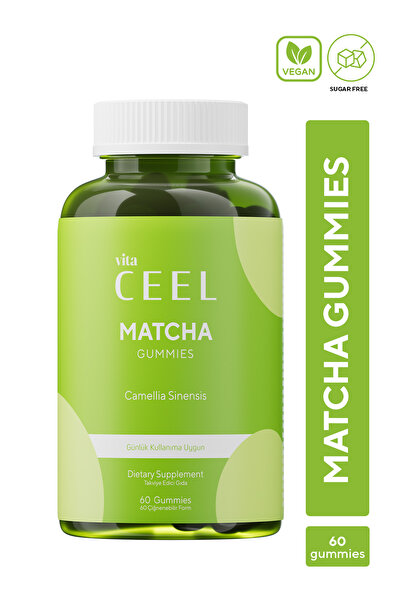 VitaCeel Matcha Yeşil Çay İçerikli Vitamin Çiğnenebilir Vegan Şekersiz  Gummy