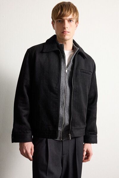 DeFacto Warm Regular Fit Lined Zippered Wool Coat F7752Ax26Sp