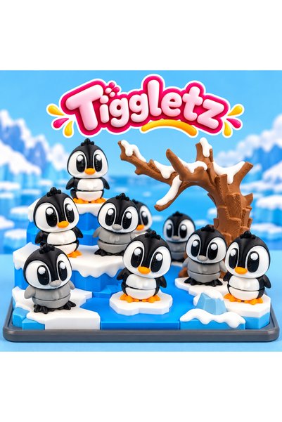 MİNİKOM TOYS Tiggletz 6 Parça Penguen Oyun Seti – Kutup Hayvanları Oyuncak Seti