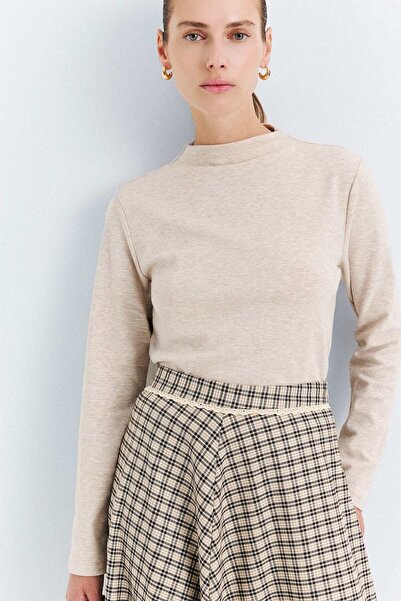 DeFacto Slim Fit Half Turtleneck Ribbed Camisole Long Sleeve T-Shirt I2948Ax26Au