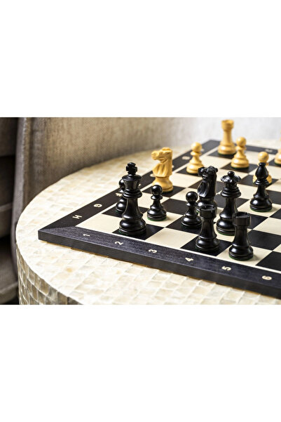 Sunrise Chess & Games Piese de șah franceze Staunton ebonizate 3,5″