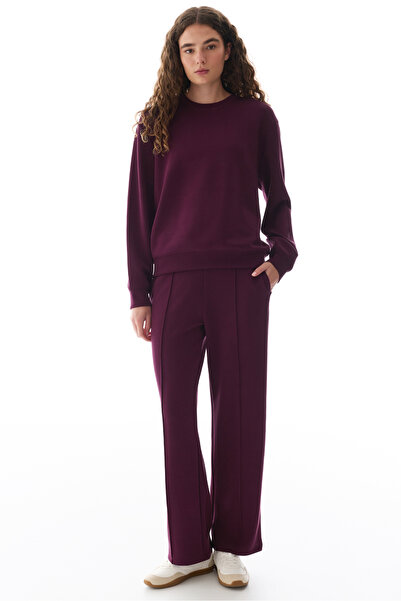 Penti Bordo Modal Bisiklet Yaka Oversize Sweatshirt